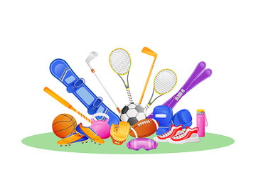 Different sport gear flat concept vector illustration preview picture