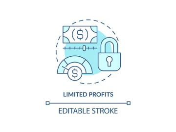 Limited profits turquoise concept icon preview picture