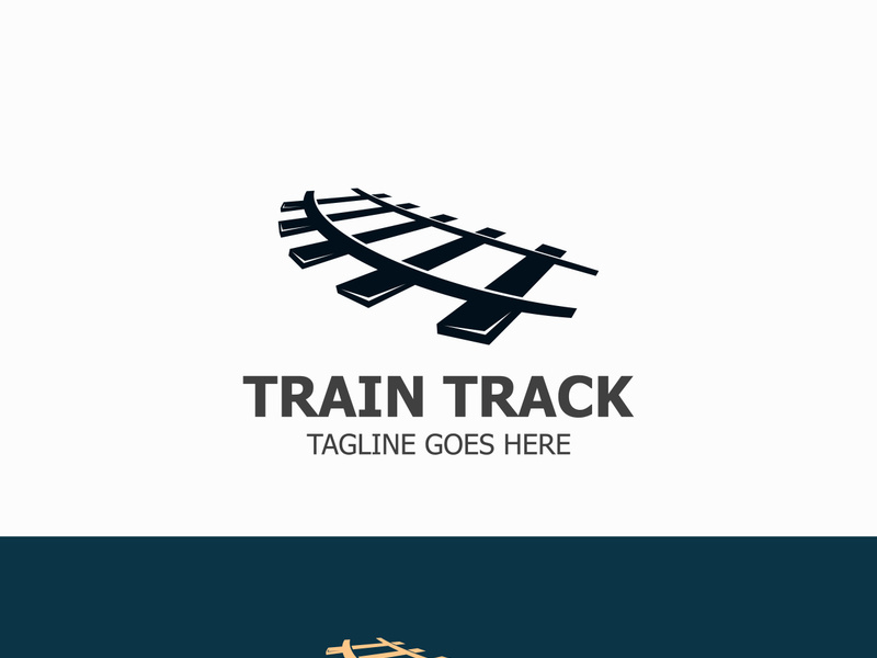 Train Track logo image design railway transportation template icon