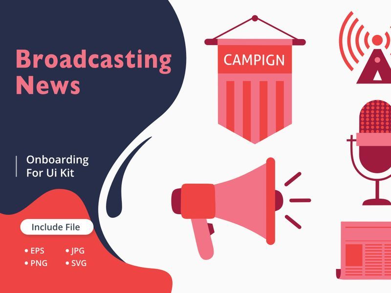 Modern Marketing, Broadcasting, News & Communication Illustration Collection