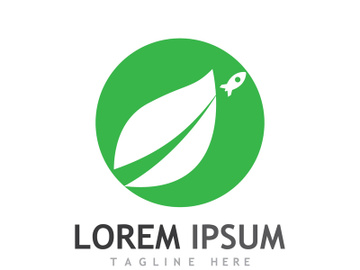 Natural green leaf logo design. preview picture