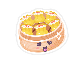 Chinese dim sum cute kawaii vector character preview picture