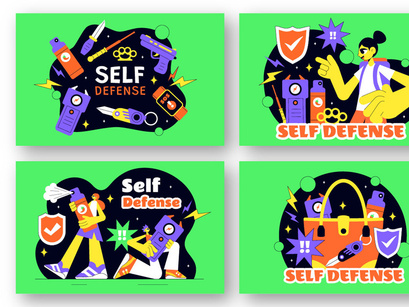 8 Self Defense Vector Illustration