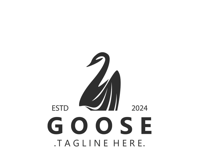 Animal Goose bird nature logo with modern style inspiration. premium design