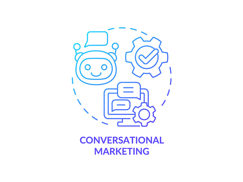 Conversational marketing blue gradient concept icon