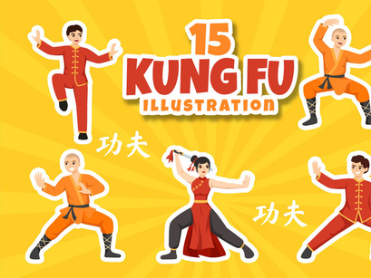 15 Kung Fu Chinese Sport Illustration