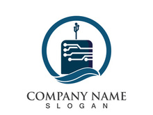 Digital book logo technology vector icon design