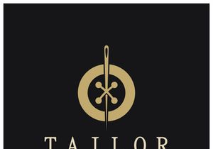 tailor logo icon illustration template combination of buttons for clothes, thread and sewing machine, for clothing product design, convection companies, fashion in vector form