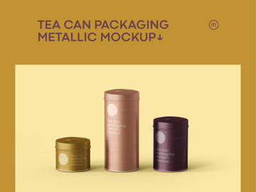 Tea Can Metallic Mockup - Free preview picture