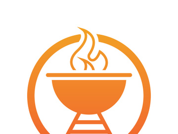 BBQ grill simple and symbol icon with smoke or steam logo vector illustration preview picture