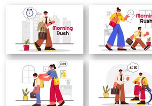 9 Morning Rush Hour Illustration