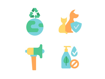 Green activism vector flat color icon set. preview picture