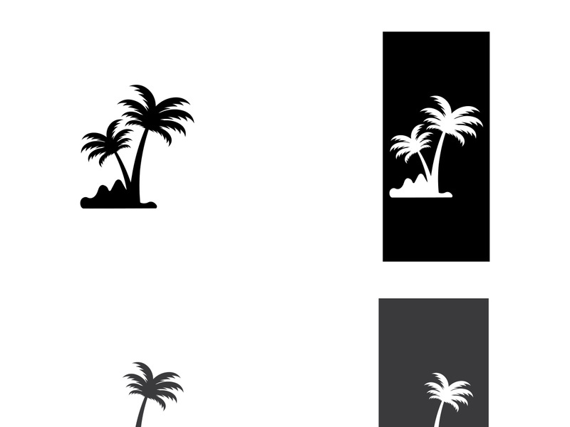 Summer palm tree logo design.