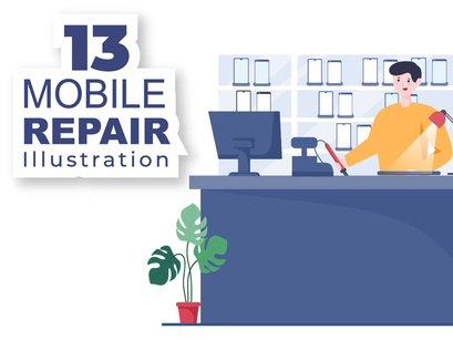 13 Mobile Repair Telephone Illustration