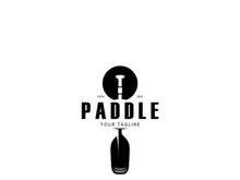 simple paddle logo,design for surfing,rafting,canoe,boat,surfing and rowing equipment business,vector