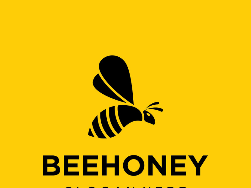 Vintage honey bee logo.