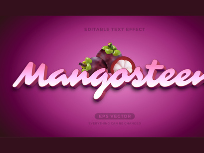 Mangosteen editable text effect style in natural color ideal for flyer, banner, signage, and graphic promo