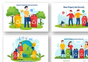 12 Waste Properly And Correctly Illustration