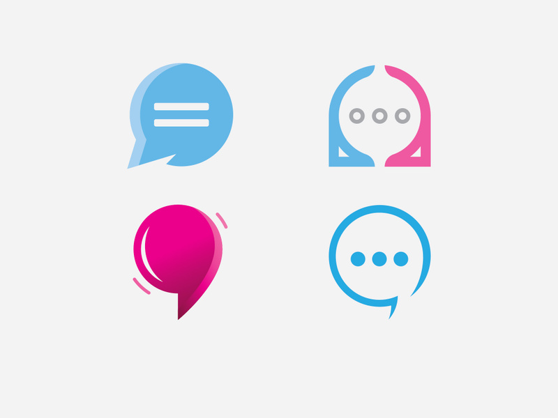 Bubble chat logo design template