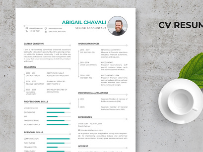 Elegant CV Resume Template - Senior Accounting