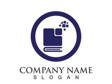 Digital book logo technology vector icon design