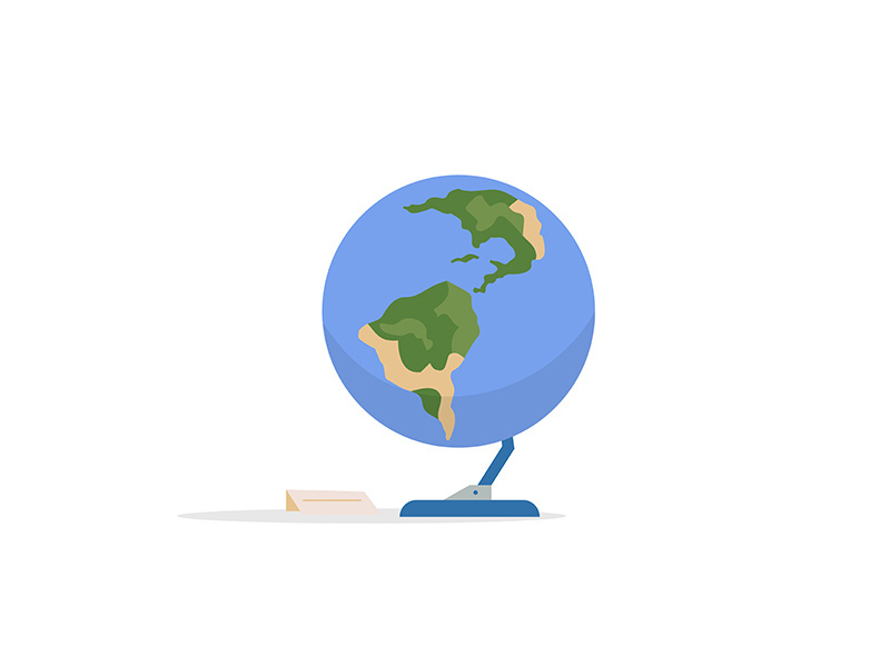 Earth globe cartoon vector illustration