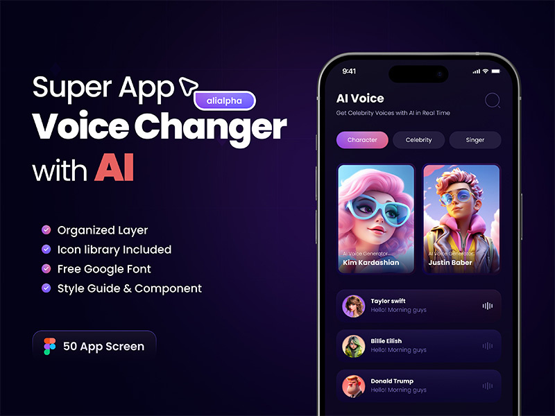 Voice Changer AI App UI Kit