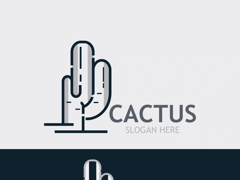 Vintage Cactus tree plant Logo nature design, desert plant vector illustration