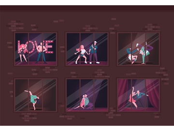 Dancing studio flat color vector illustration preview picture