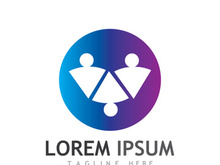 Community of people logo design with creative idea.