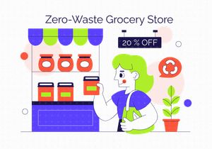 10 Zero Waste Grocery Store Illustration