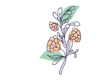 Line Art Flower, Canvas Print Decoration