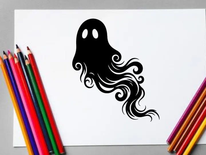 Stilisierte Halloween-Geist-Illustration für gruselige Designprojekte