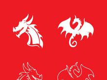 Dragon illustration icon design template vector