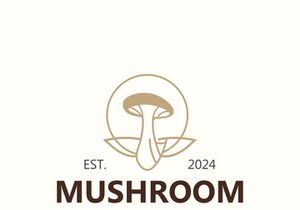 Mushroom botanical logo modern and simple stamp style. nature or food template