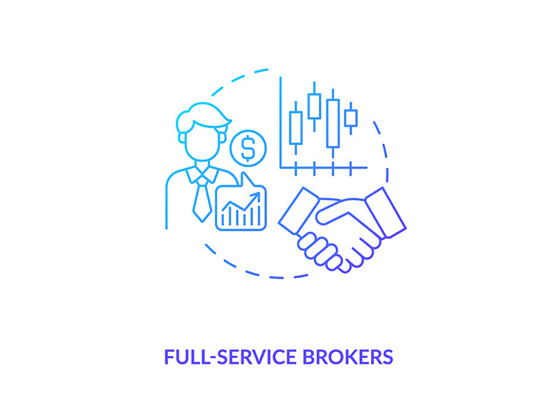Full-service brokers concept icon