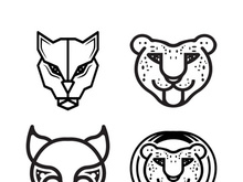 Panther head logo icon vector design template illustration
