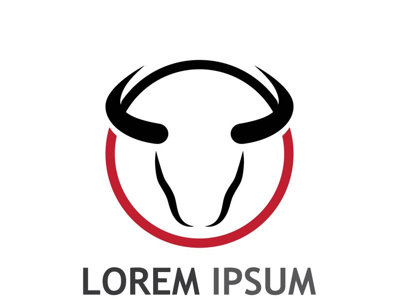 Vintage bull head horns logo