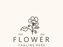 Flower logo design Floral emblem. Cosmetics, Spa, Beauty salon identity, Boutique and wedding invitations