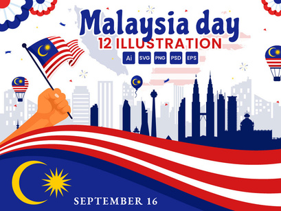 12 Happy Malaysia Day Illustration