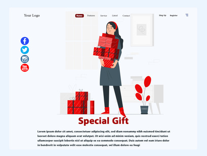 Special Gift Website Header Concept