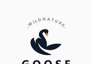 Animal Goose bird nature logo with modern style inspiration. premium design