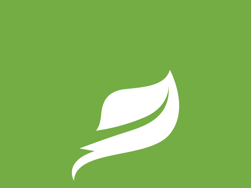 Leaf logo green nature vector image