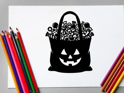 Cesta de Abóbora de Halloween Recheada com Doces e Guloseimas