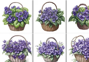 Watercolor Floral Flower Basket Design
