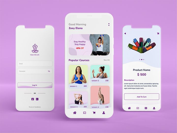 Meditation Mobile App UI preview picture