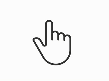 Animated finger touch linear icon preview picture