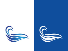 Wave beach vector illustration design logo