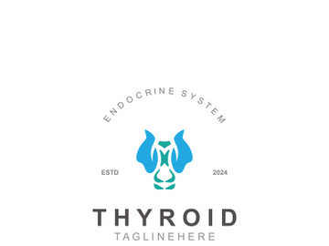 Thyroid Gland human Endocrine System structure logo thyroid care simple template design preview picture
