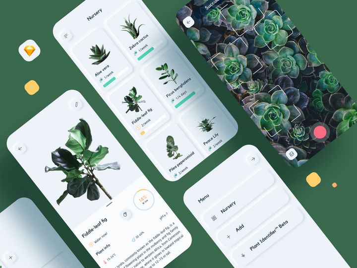 Nursery plant watering App UI Kit preview picture